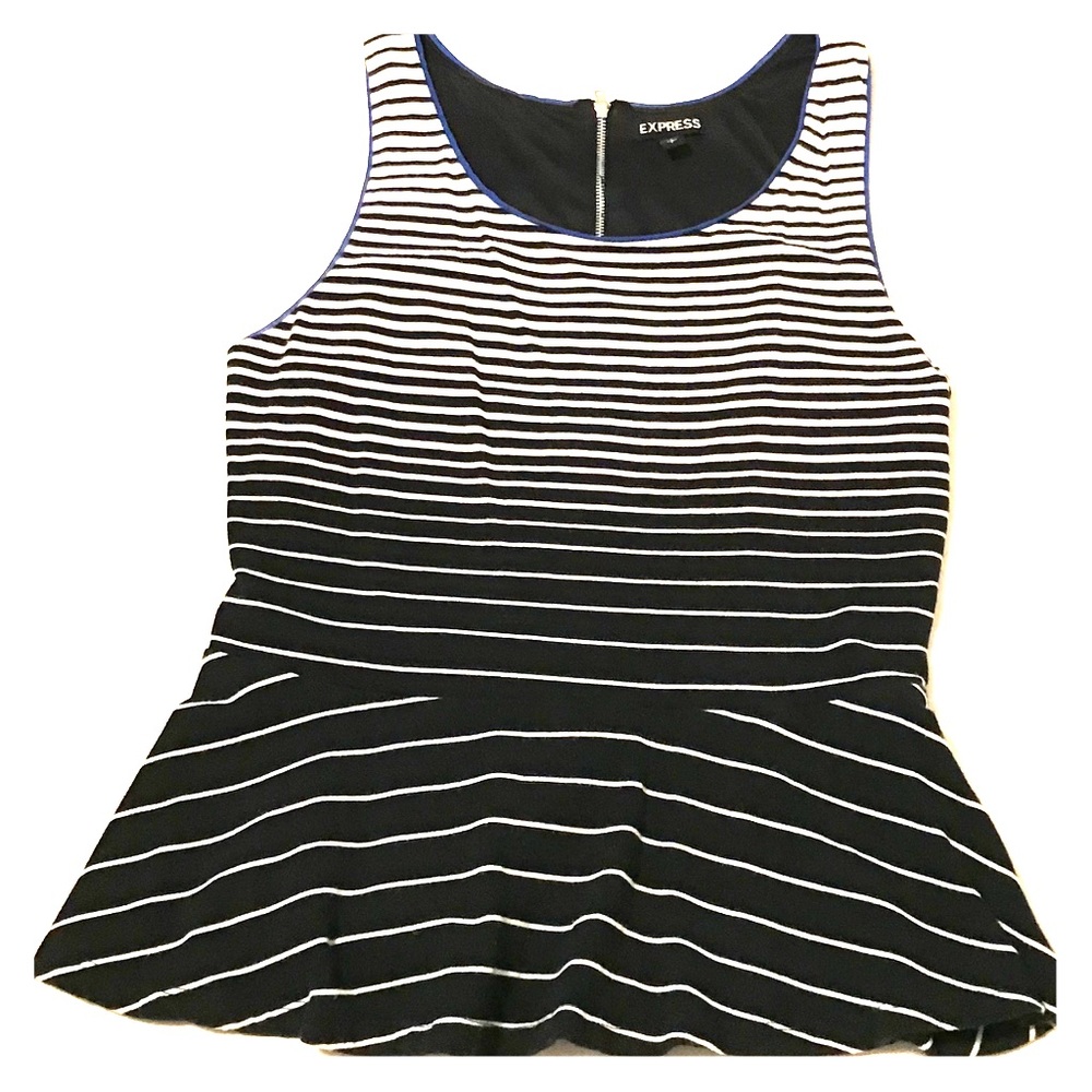 Peplum striped top